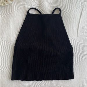 Zara black knit crop top